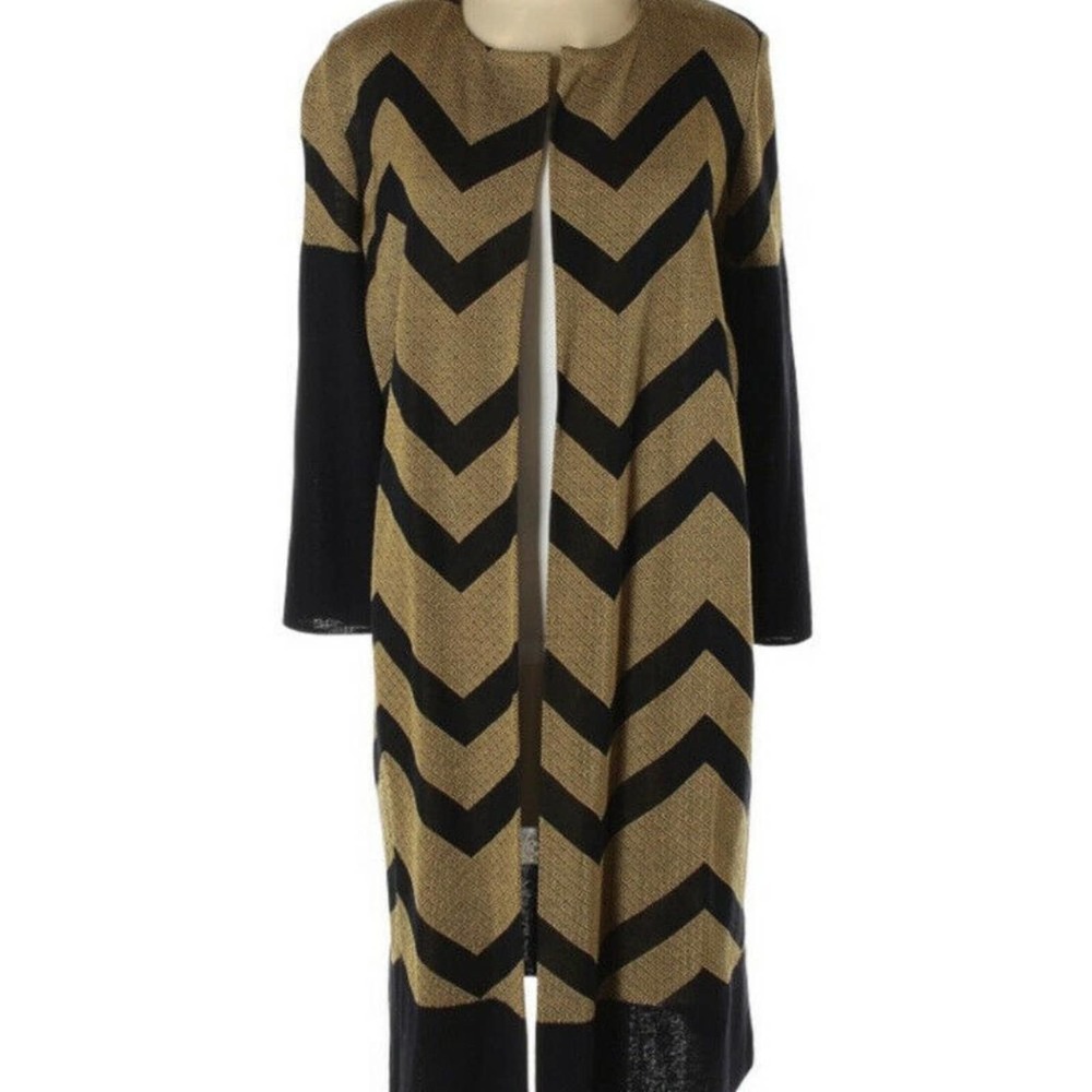 Exclusively Misook Duster Zigzag Knit Cardigan XS
